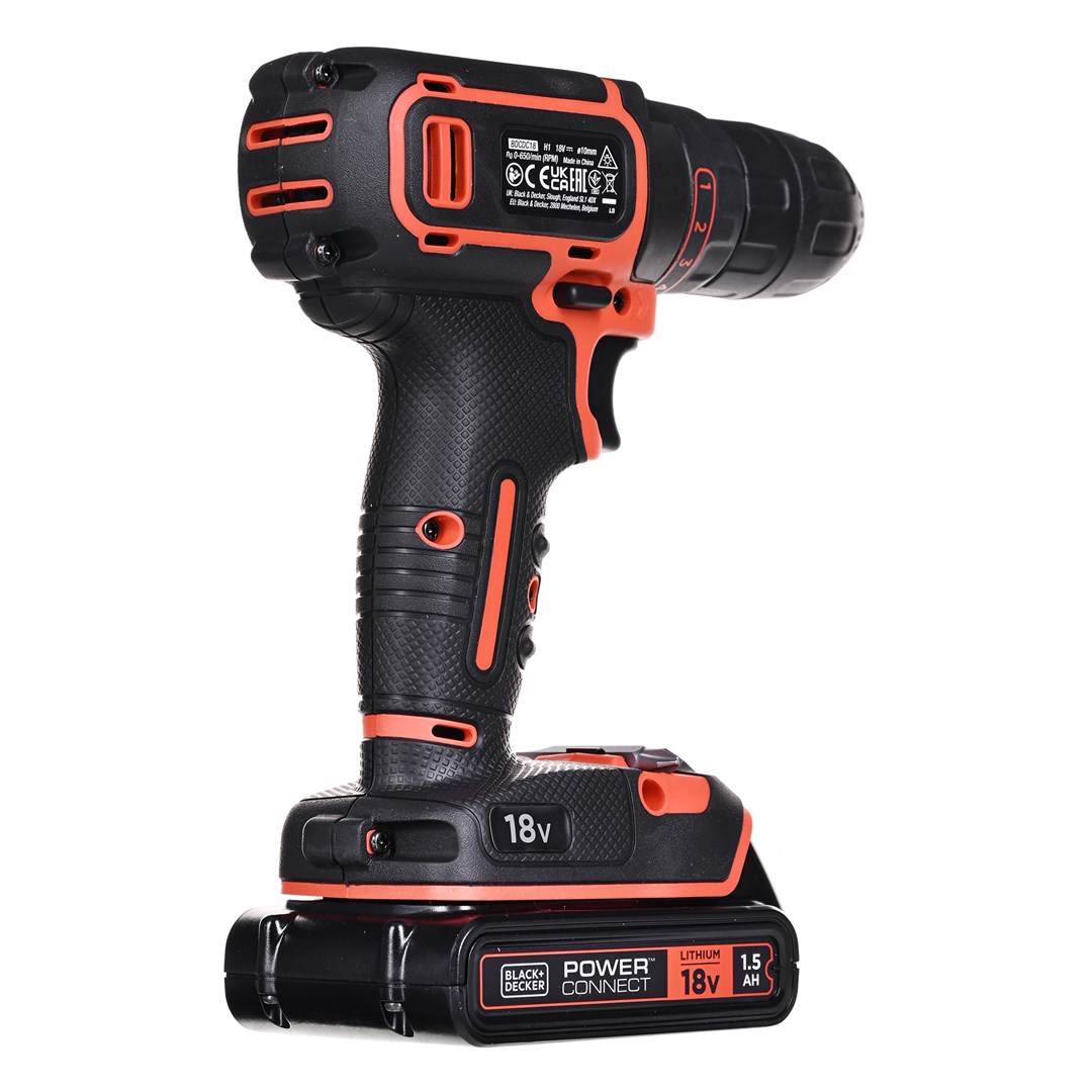 Trapano vidhosëse Black&Decker BDCDC18BAFC, 18V, 2x bateri 1.5Ah, portokalli