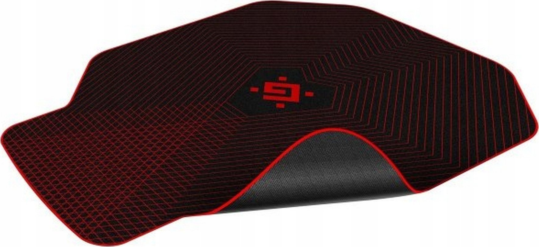 Tapet dyshemeje Defender MOTION, për karrige gaming, gome natyrale, i zi e kuq