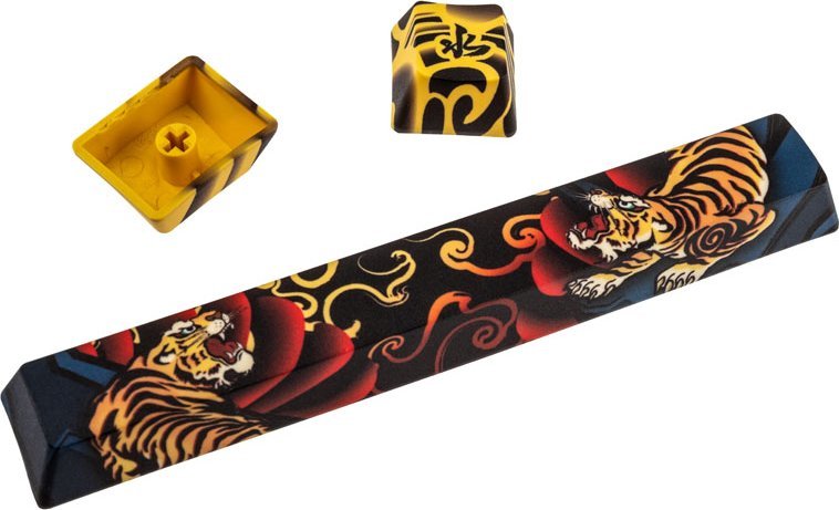 Set kapakësh tastiere Traitors TIGER SKETCH Limited, PBT, layout UK ISO, zi e verdhë