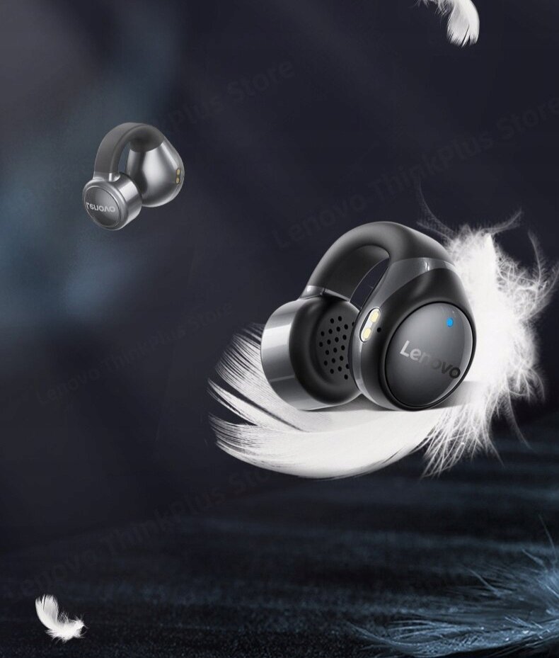 Dëgjuese Lenovo X20 Ear Clip TWS, 6 orë, 10m, me mikrofon, të zeza