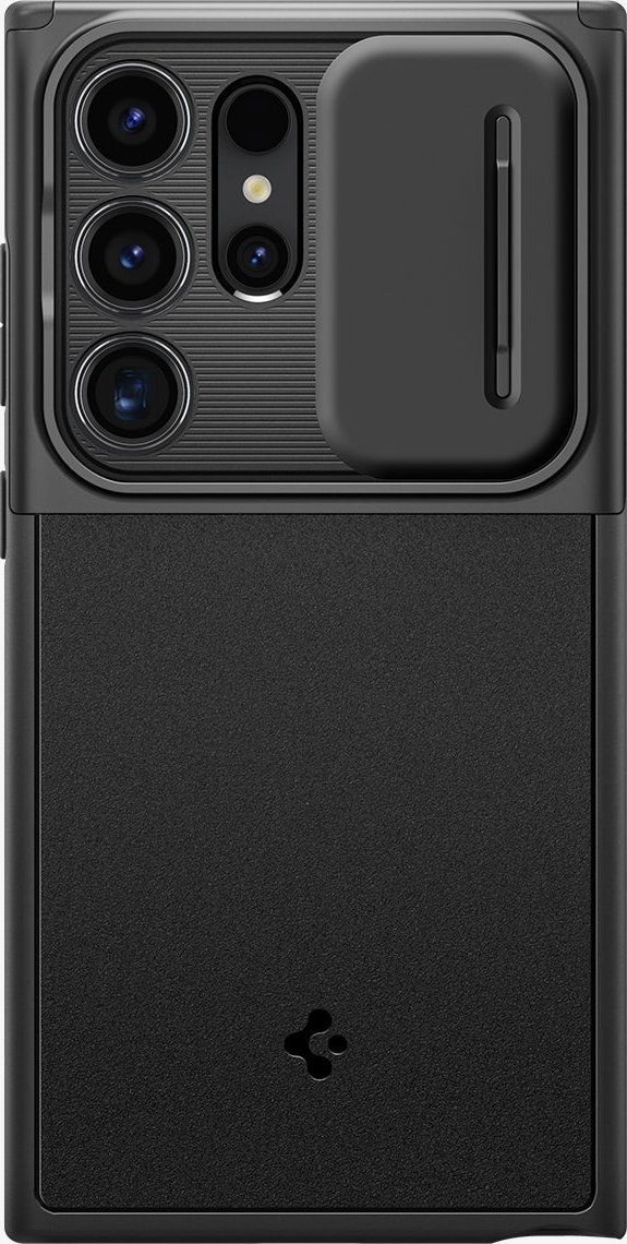 Mbrojtëse telefoni Spigen Optik Armor për Samsung Galaxy S24 Ultra, TPU dhe plastikë e fortë, e zezë