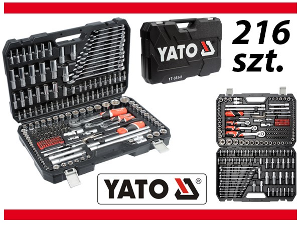 Set veglash Yato YT-38841, 216 pjesë, krom vanadium, argjendtë