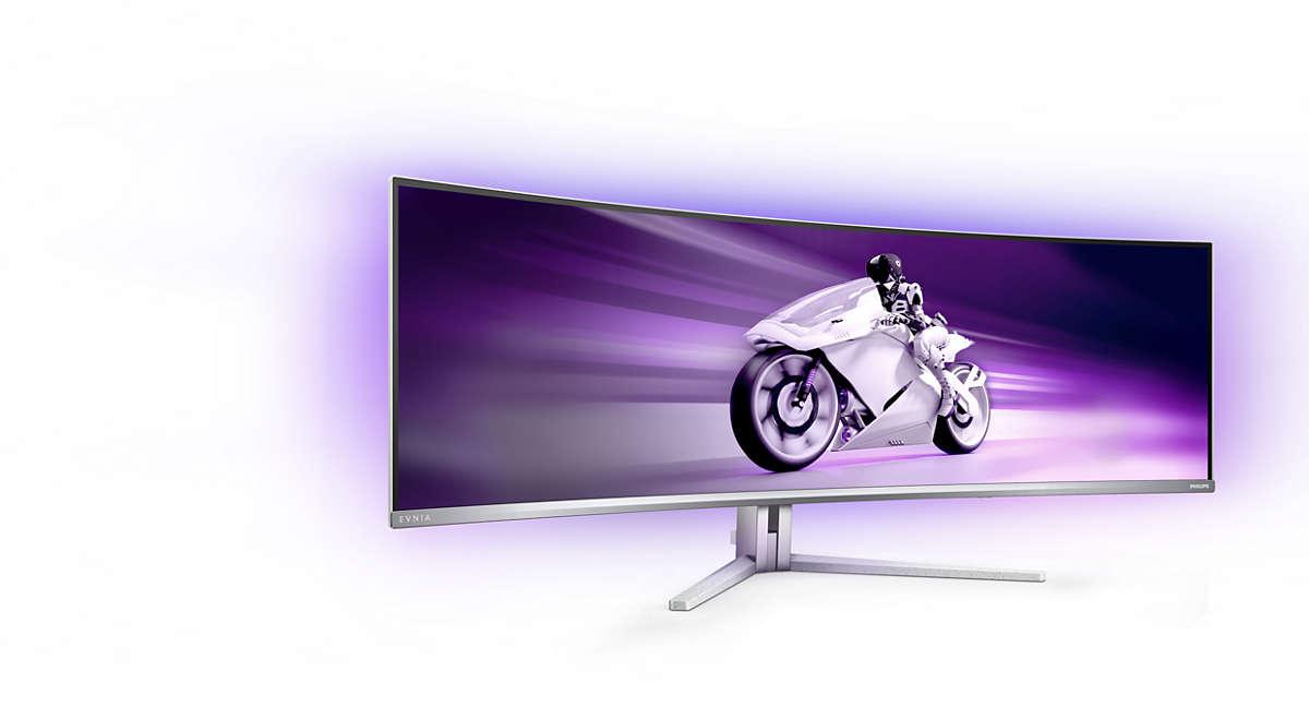 Monitor gaming Philips Evnia 8000 49M2C8900L, 49", Dual QHD QD OLED, i bardhë