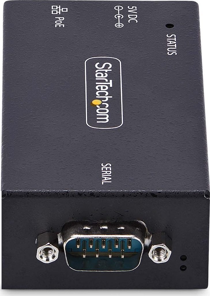 Adapter serial në Ethernet StarTech 1-Port, RS232, PoE 802.3af, metalik