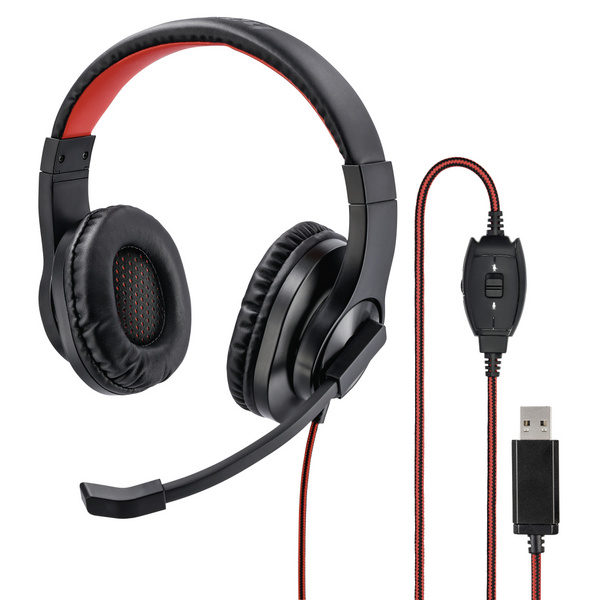 Kufje Hama HS-USB400, 2m kabllo, të zeza
