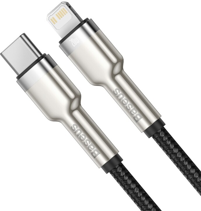 Kabllo BASEUS Cafule Series, USB-C - Lightning, M/M, 20W, 1m, e zezë