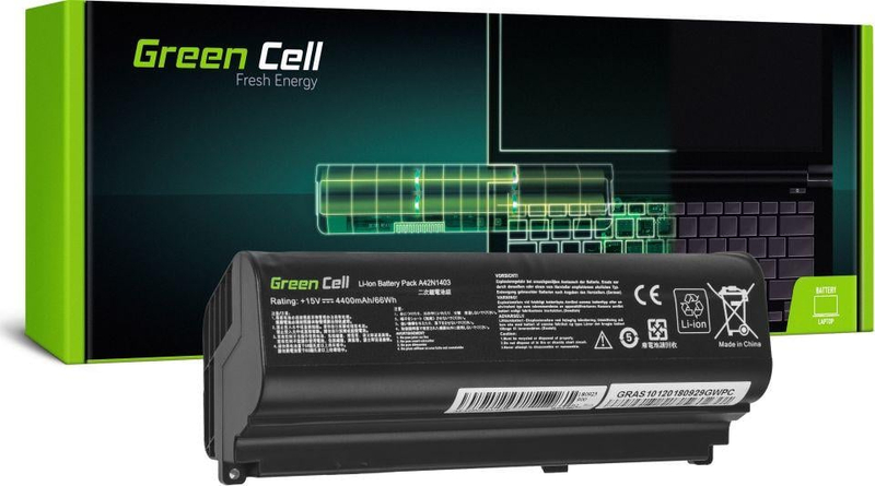 Bateri laptopi Green Cell A42N1403, 15V, 4400mAh, e zezë