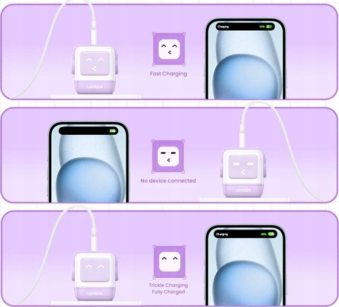 Karikues muri UGREEN Nexode RG, 65W, 3 porta GaN, rozë