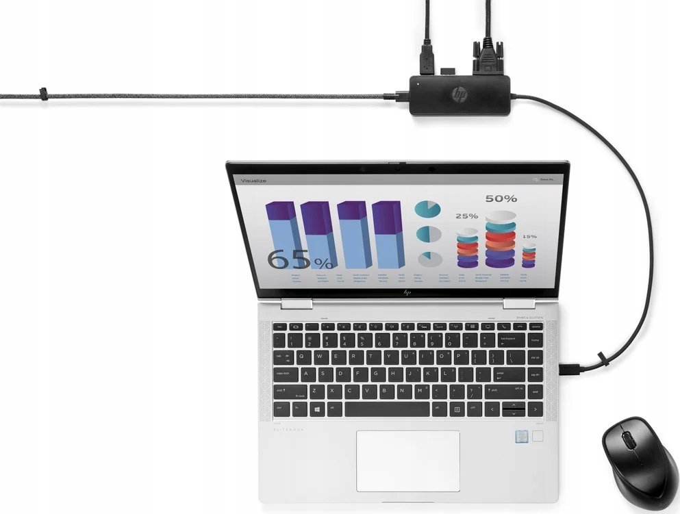 Hub udhëtimi HP USB C Travel Hub G2, 2x USB, HDMI, VGA, gri