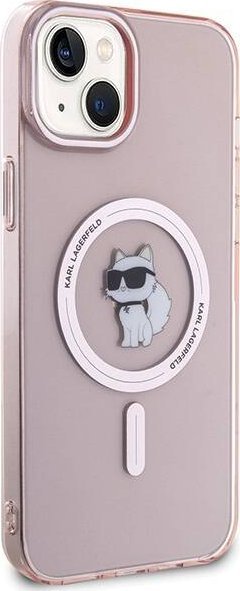 Mbulesë telefoni Karl Lagerfeld KLHMP15MHFCCNOP, për iPhone 15 Plus 14 Plus 6.7", kafe roze