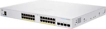 Switch rrjeti Cisco CBS250-24FP4G, 24 porte Gigabit, i menaxhuar L2 L3, argjendtë