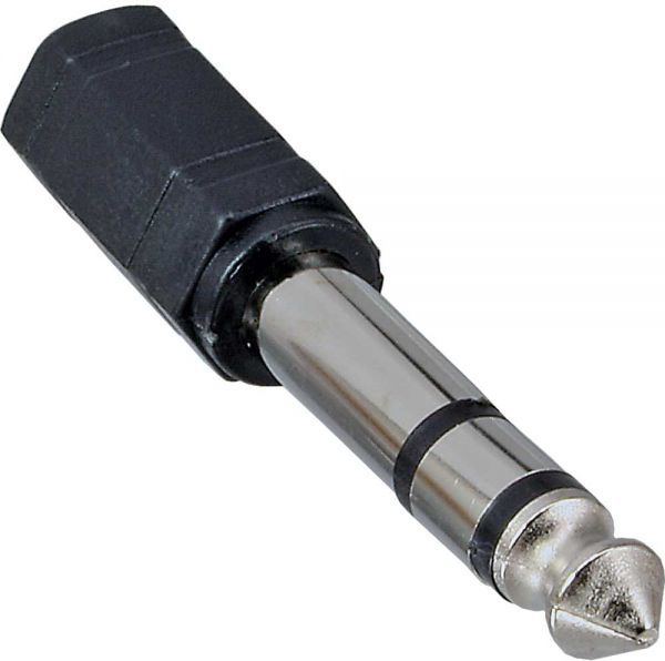 Adapter audio InLine 99305, jack 6.3mm në 3.5mm, stereo, i zi
