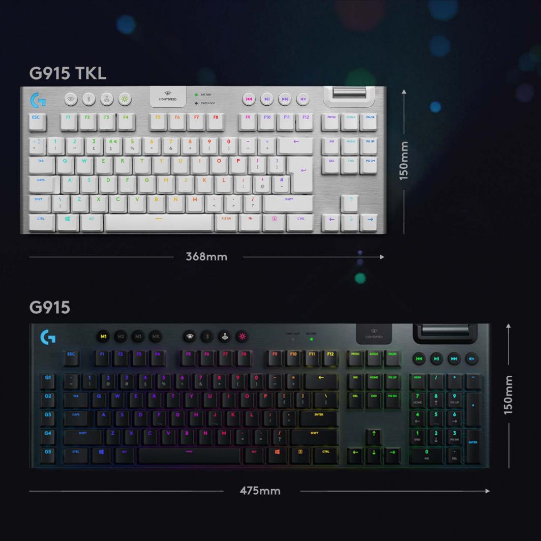 Tastierë Logitech G915 TKL Tactile (920-009664), e bardhë