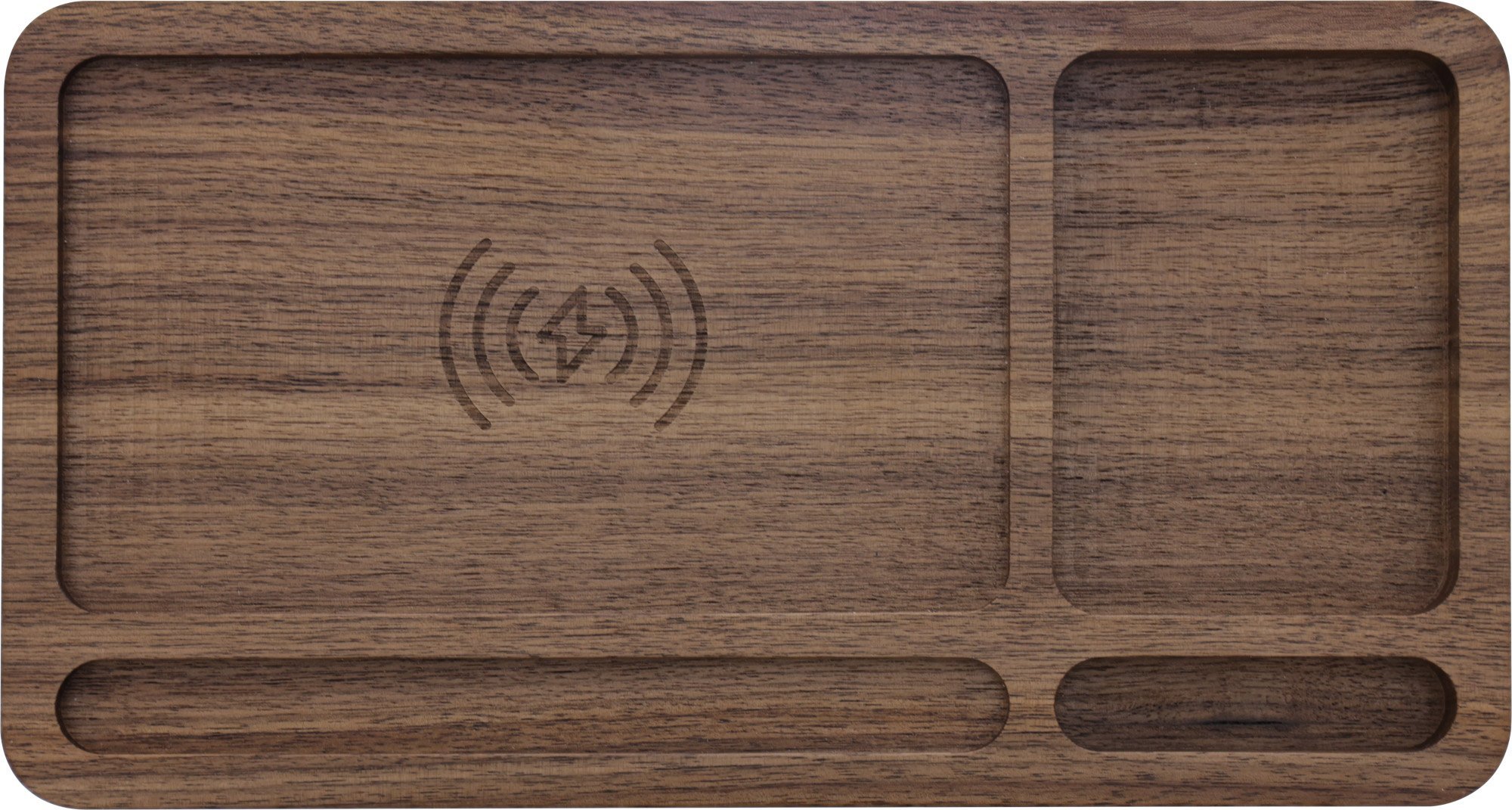 Organizues tavoline InLine WoodCharge, karikues wireless Qi, dru arre, kafe