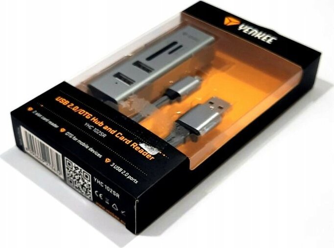 USB хаб Yenkee YHC 103 SR, 3x USB, USB C OTG, сребрен