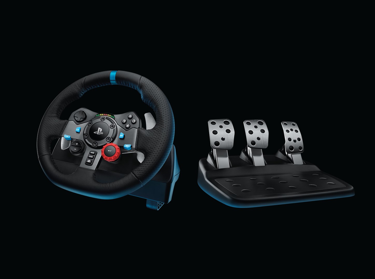 Timon dhe pedale për lojëra Logitech G G29, të zeza