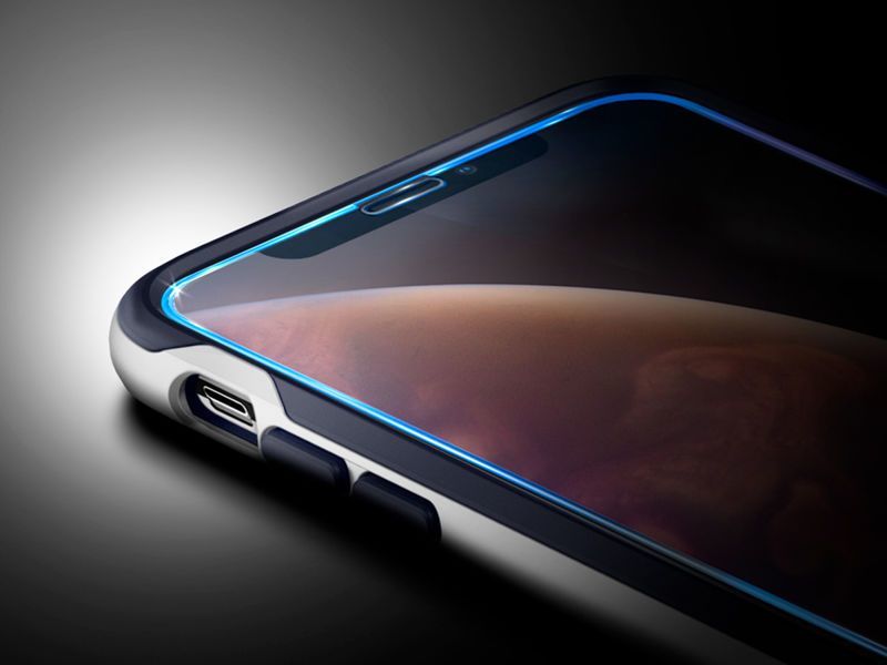 Mbrojtësi i ekranit Spigen Glas.tR Slim FC për Apple iPhone Xs Max, qelq i forcuar 9H, i zi