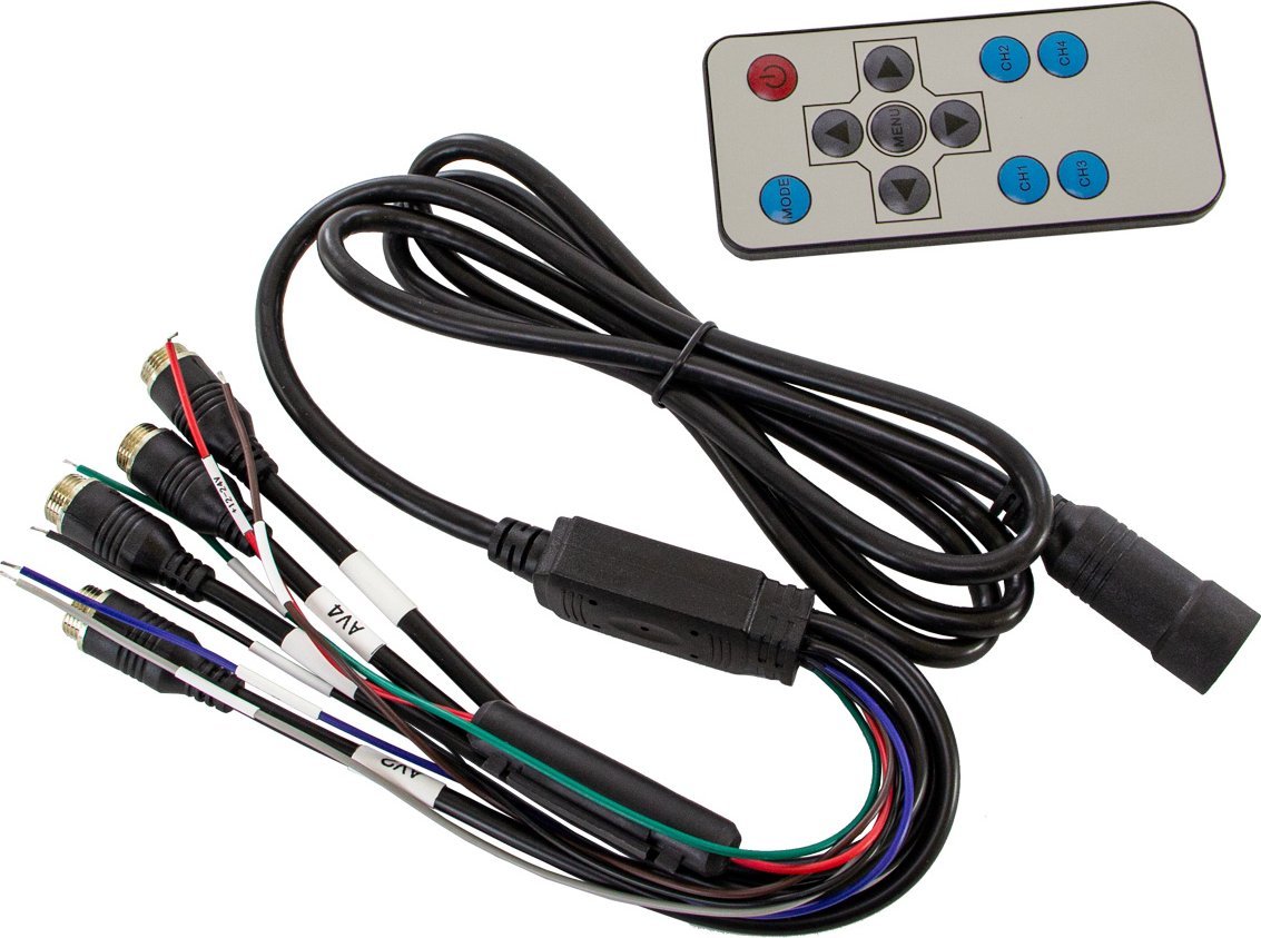 Monitor makine Nvox, 10", për 4 kamera 4PIN, 12V 24V, i zi