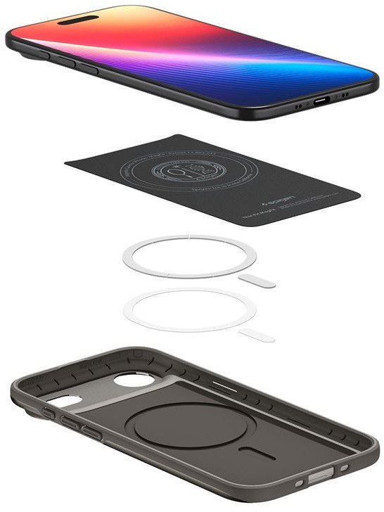 Малтер за телефон Spigen Thin Fit MagSafe за iPhone, тенок, gunmetal