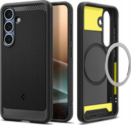Mbulesë telefoni Spigen Rugged Armor Samsung Galaxy S25 MagFit, magnetike, e zezë