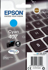 Ngjyrë për printer Epson Ink Wf-4745 C13T07U240, 20.3ml, e kaltër