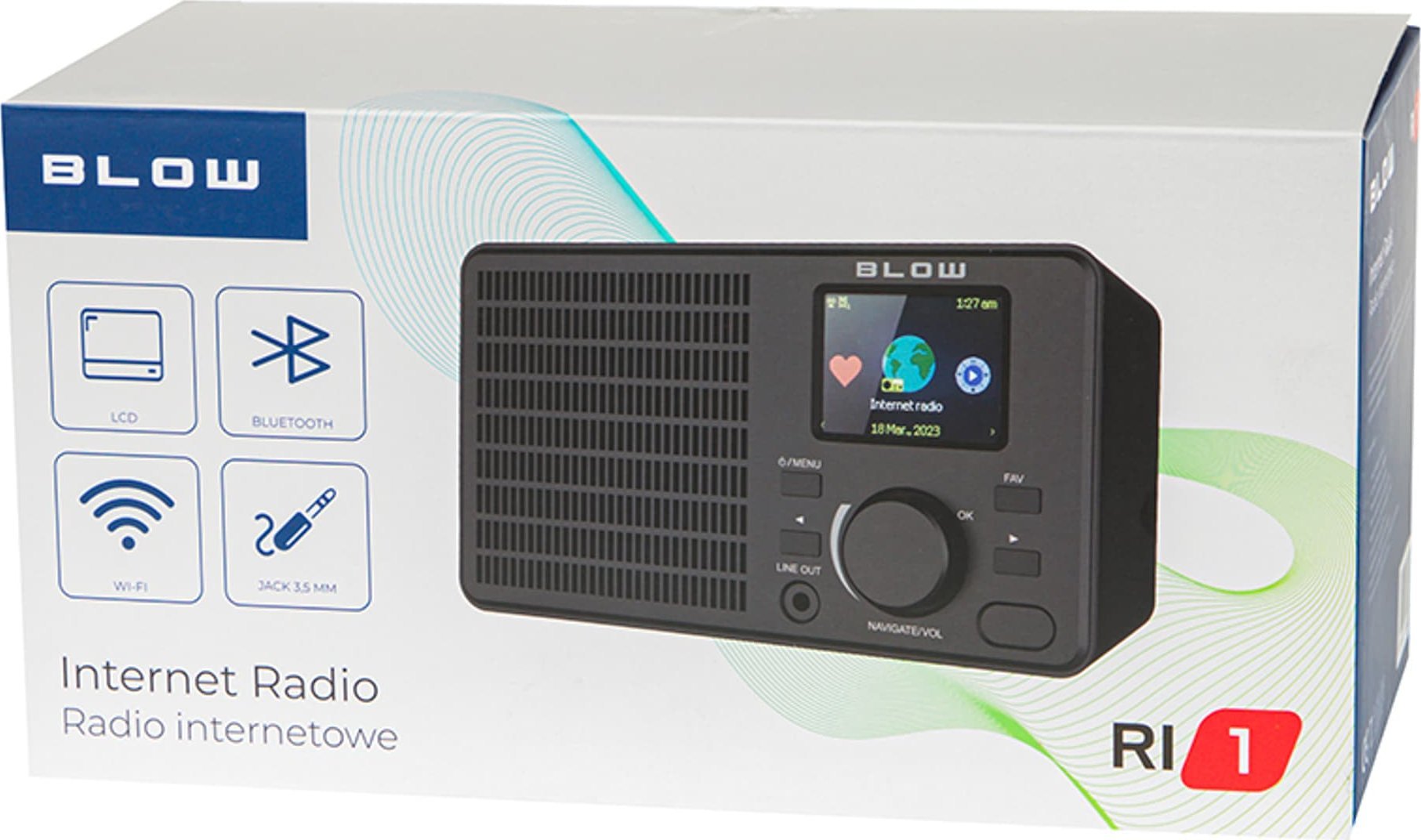 Radio interneti portative Blow Ri1, ekran 2.4", Wi-Fi Bluetooth, e zezë