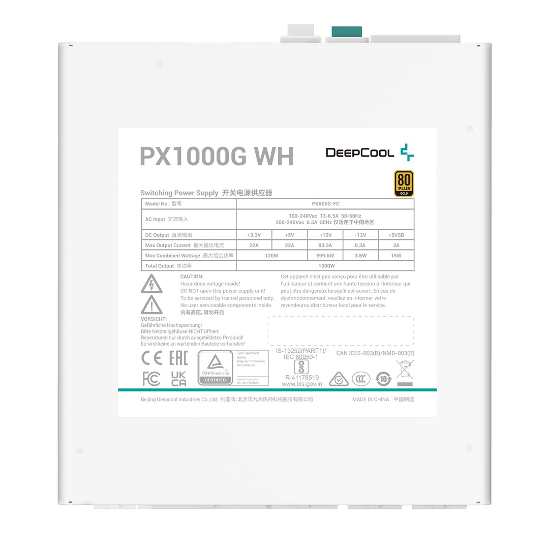 Furnizues me energji Deepcool PX1000G WH, 1000W, ATX 3.0, i bardhë