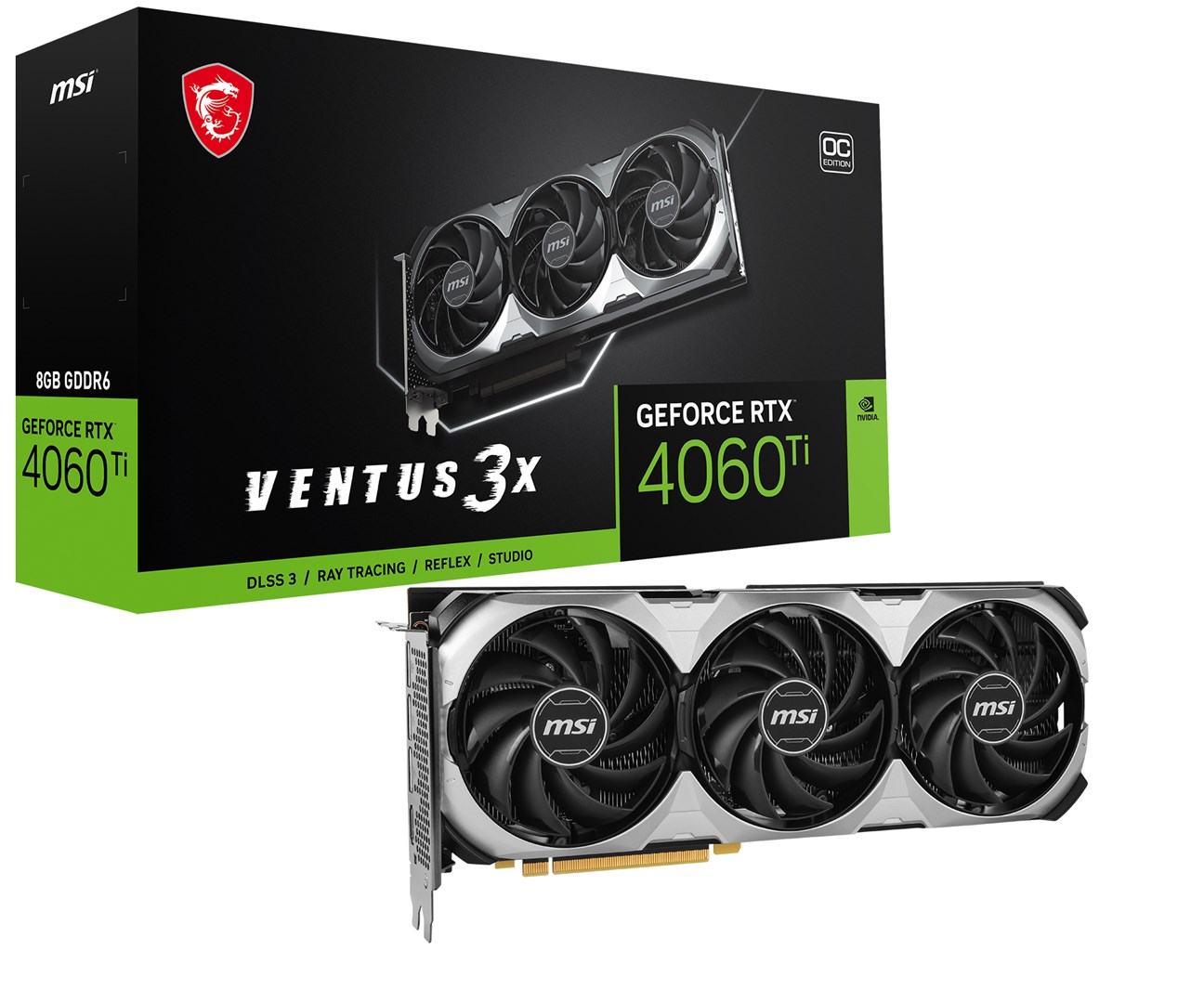Kartë grafike MSI NVIDIA GeForce RTX 4060 Ti, OC, 8 GB GDDR6