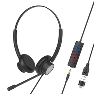 Kufje profesionale Tellur Voice 420, binaurale, USB Type C dhe 3.5mm, të zeza