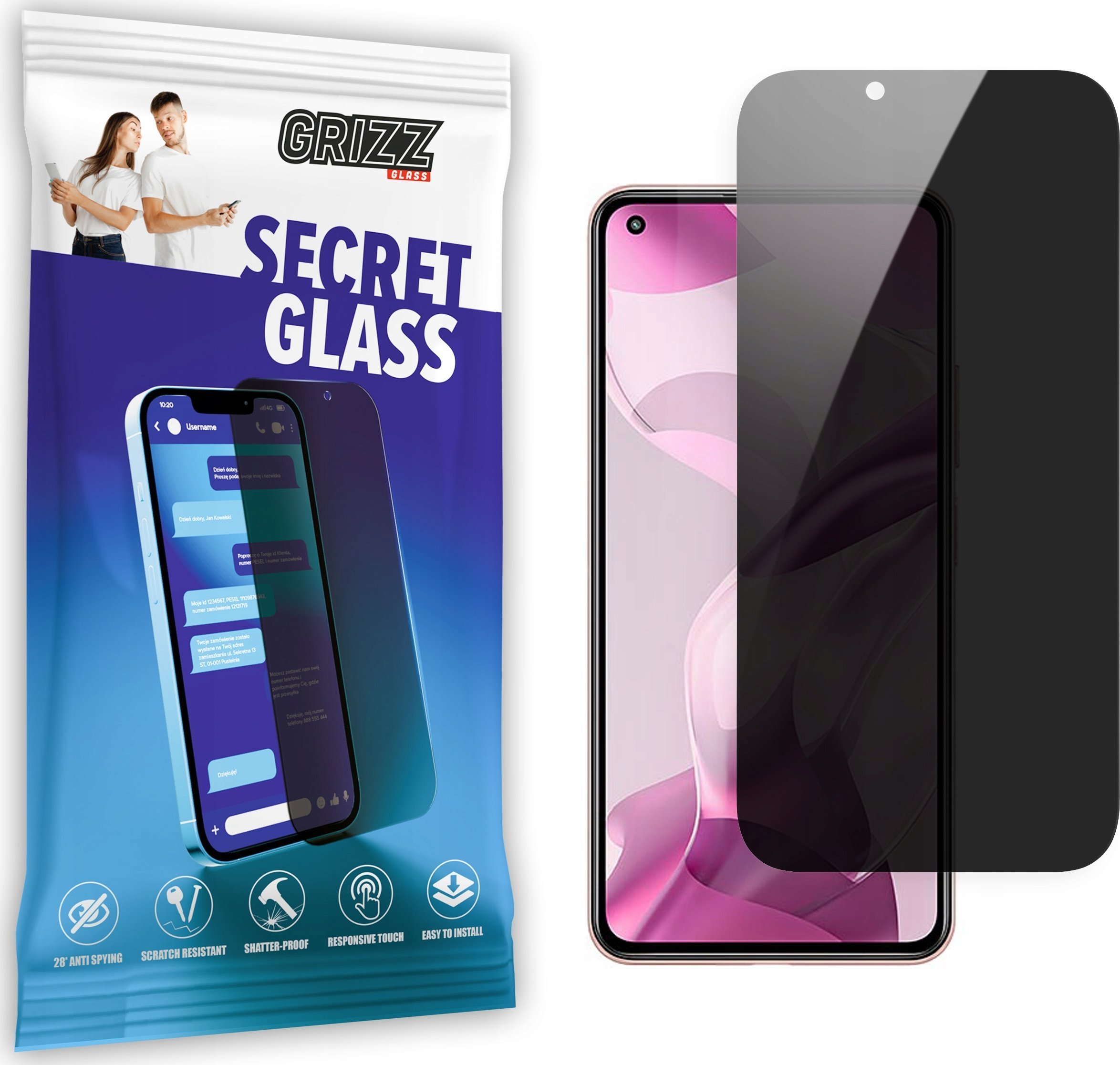 Mbrojtëse ekrani GrizzGlass Matte SecretGlass për Xiaomi 11 Lite 5G NE, xhami i temperuar, matte, transparente
