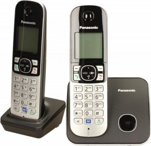 Telefon Panasonic KX-TG6812PDB, i zi/i argjendtë