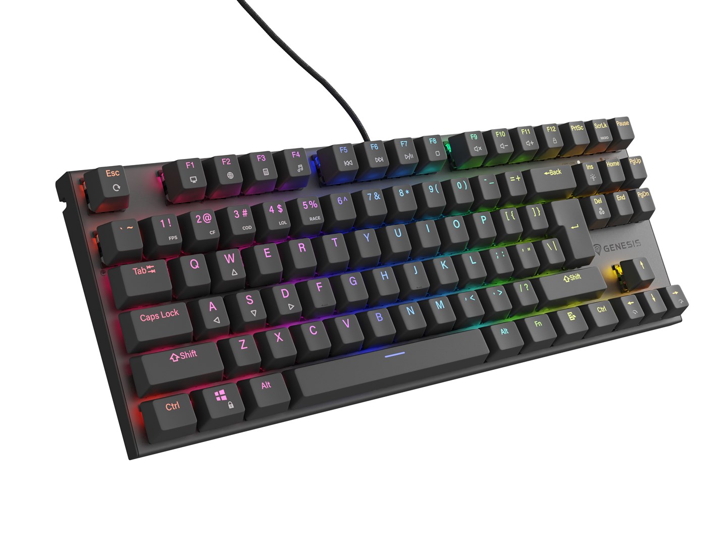 Tastierë Genesis Thor 303 TKL RGB, e zezë