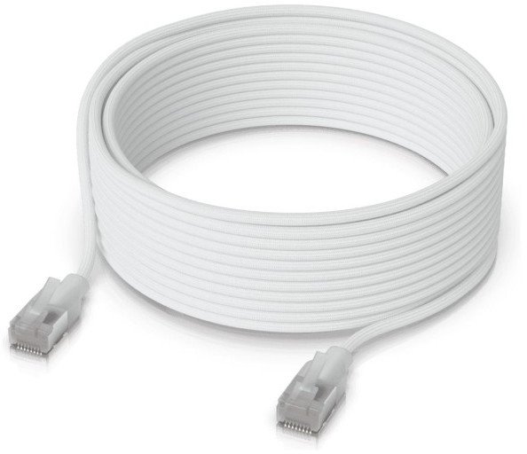 Kabllo rrjeti Ubiquiti UACC-Cable-Patch-EL-C6A-8M-W, Cat6A, 8m, e bardhë transparente
