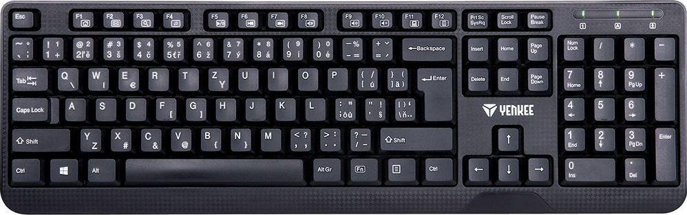 Tastierë Yenkee 1002CS, me kabllo, CZ + SK, e zezë
