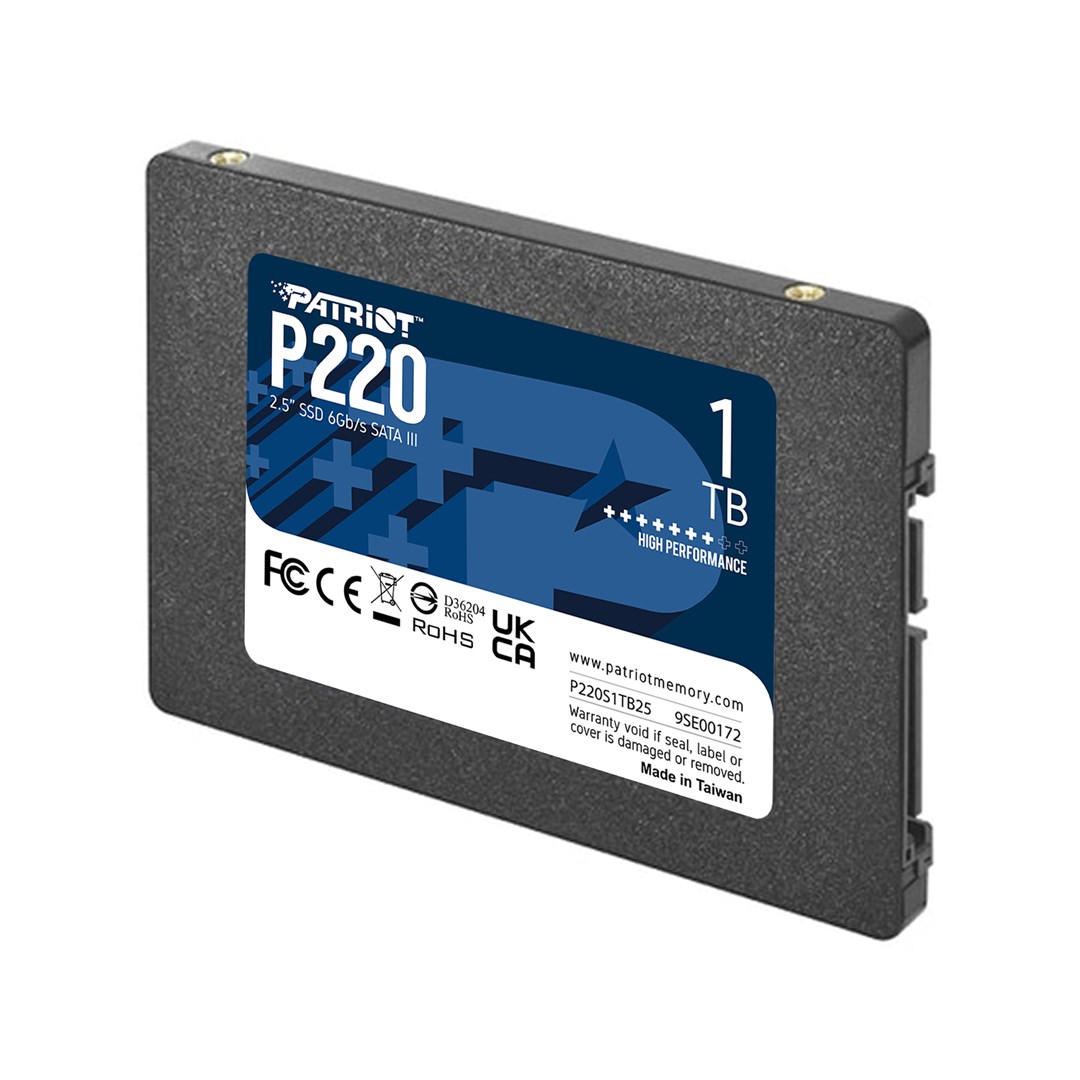 Disk SSD Patriot Memory P220, 1 TB, 2.5", SATA III, e zezë