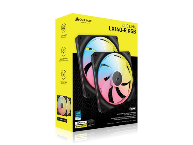 Ventilator kase Corsair ICUE LINK LX140-R RGB, 140mm, 2 copë, i zi