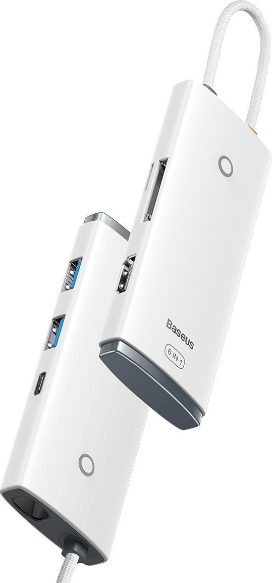Dock USB C Baseus Lite Series WKQX050102, 6 në 1, HDMI 4K, gri