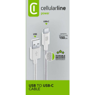 CELLULARLINE USB TO USB-C BRAIDED CABLE 150CM WHITE
