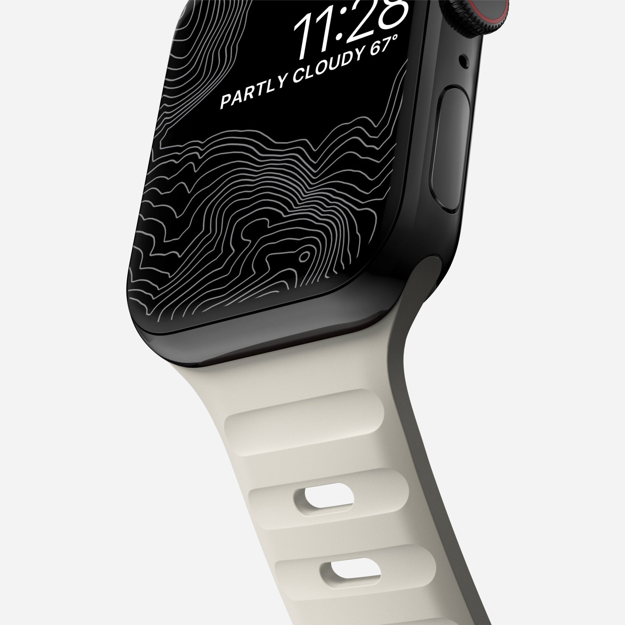 Rrip sportiv për Apple Watch, 41mm 42mm, gome FKM, ngjyra Stone