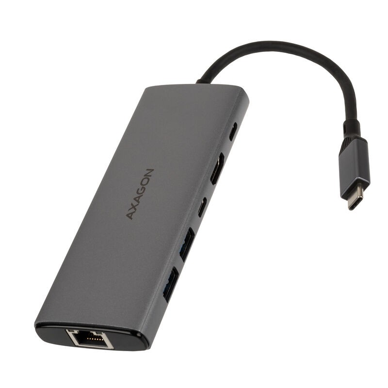 Hub USB AXAGON HMC-6G2L, 6 në 1, HDMI 4K 60Hz, USB 10 Gbit/s, gri