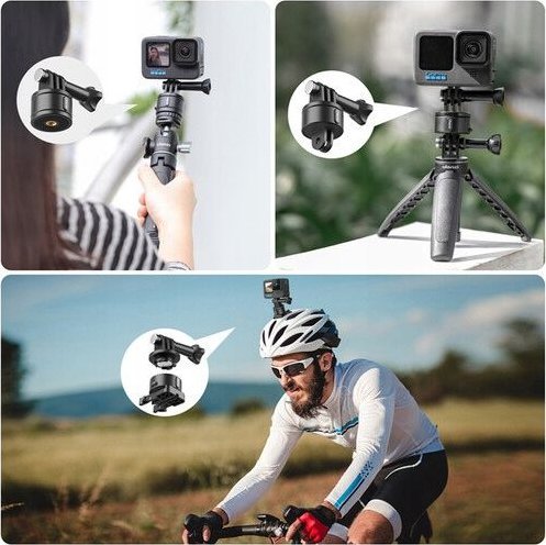 Set quick release për kamera sportive Ulanzi Go-Quick II Basic, pllakë magnetike, montim 1/4", i zi