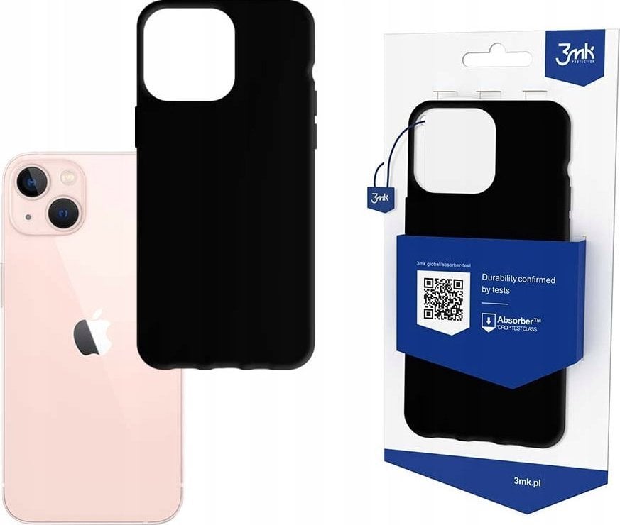 Mbulesë mbrojtëse 3MK Matte Case për iPhone 14 6.1", mat, e zezë