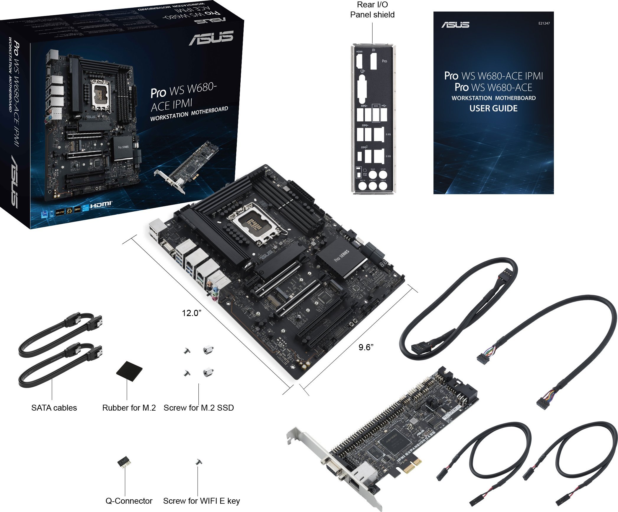 Pllakë amë Asus Pro WS W680 ACE IPMI, Intel 12th Gen, DDR5 ECC, e zezë