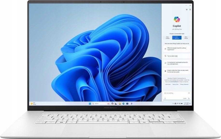 Laptop ASUS Zenbook S 16 UM5606WA , 16", AMD Ryzen AI 9, 24GB SSD, 1TB SSD, AMD Radeon 880M Graphics, i bardhë