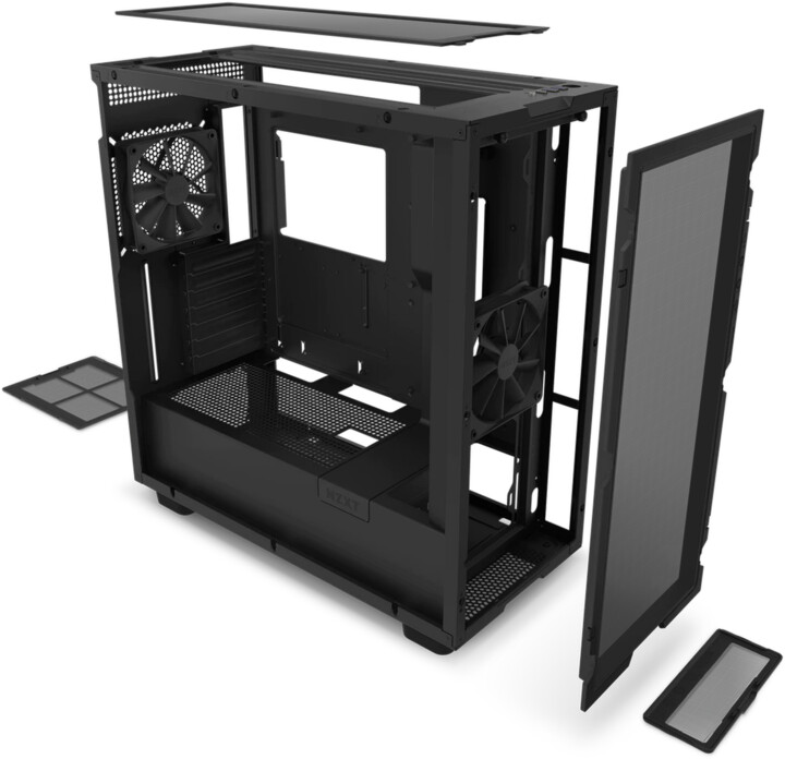 Kasë kompjuteri NZXT H7 Flow, USB-C, xham, e zezë
