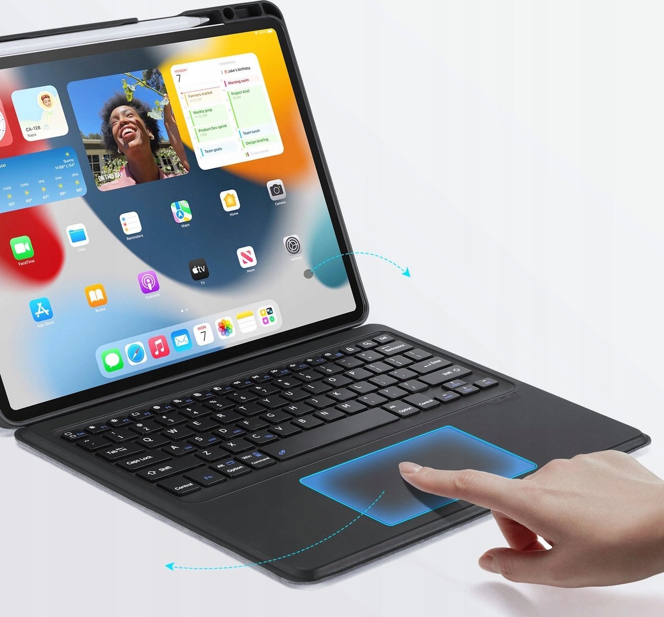 Këllëf me tastierë Dux Ducis DK për iPad Air 13 2024, Bluetooth, PU, gri