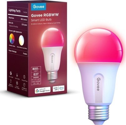 Llambë inteligjente Govee Smart WiFi BLE Light Bulb, 800 lm, e bardhë