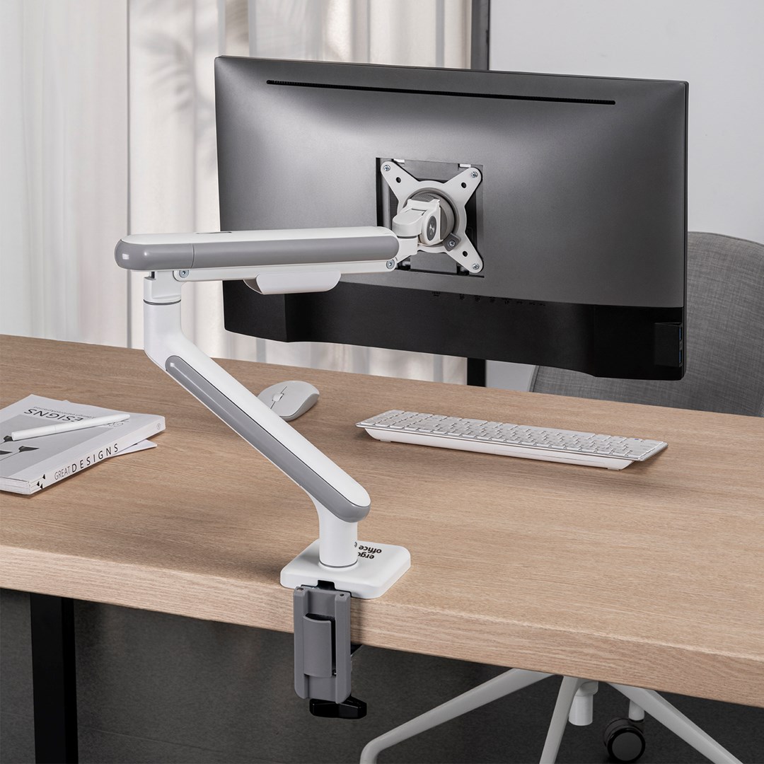 Mbajtëse monitori Ergo Office ER-751, 17-32", 9kg, e bardhë/argjendtë
