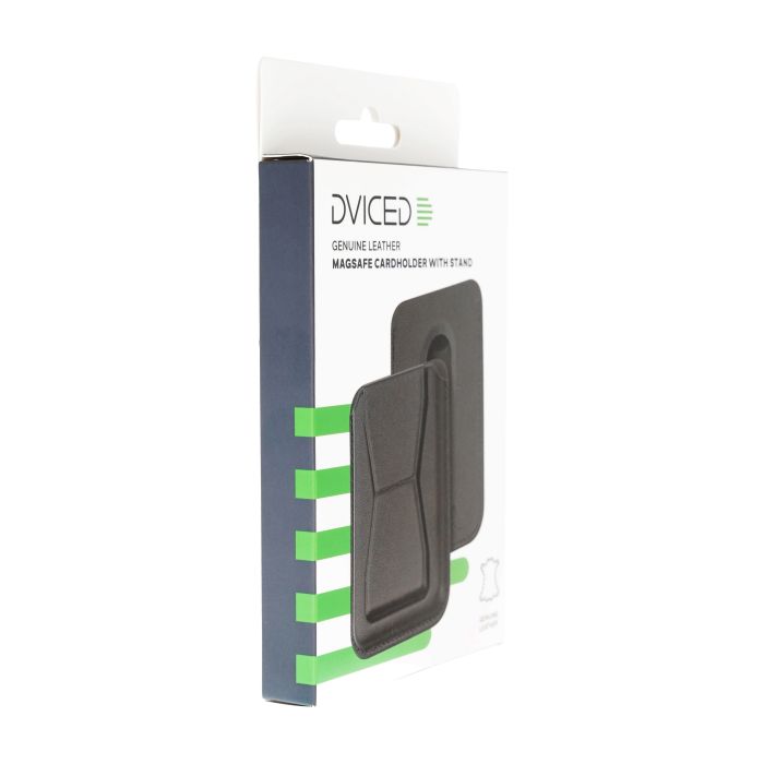 Dviced Leather MagSafe Cardholder With Stand, Black