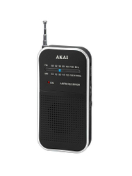 Radio portative Akai APR-350, AM/FM, me kufje 3.5 mm, e zezë